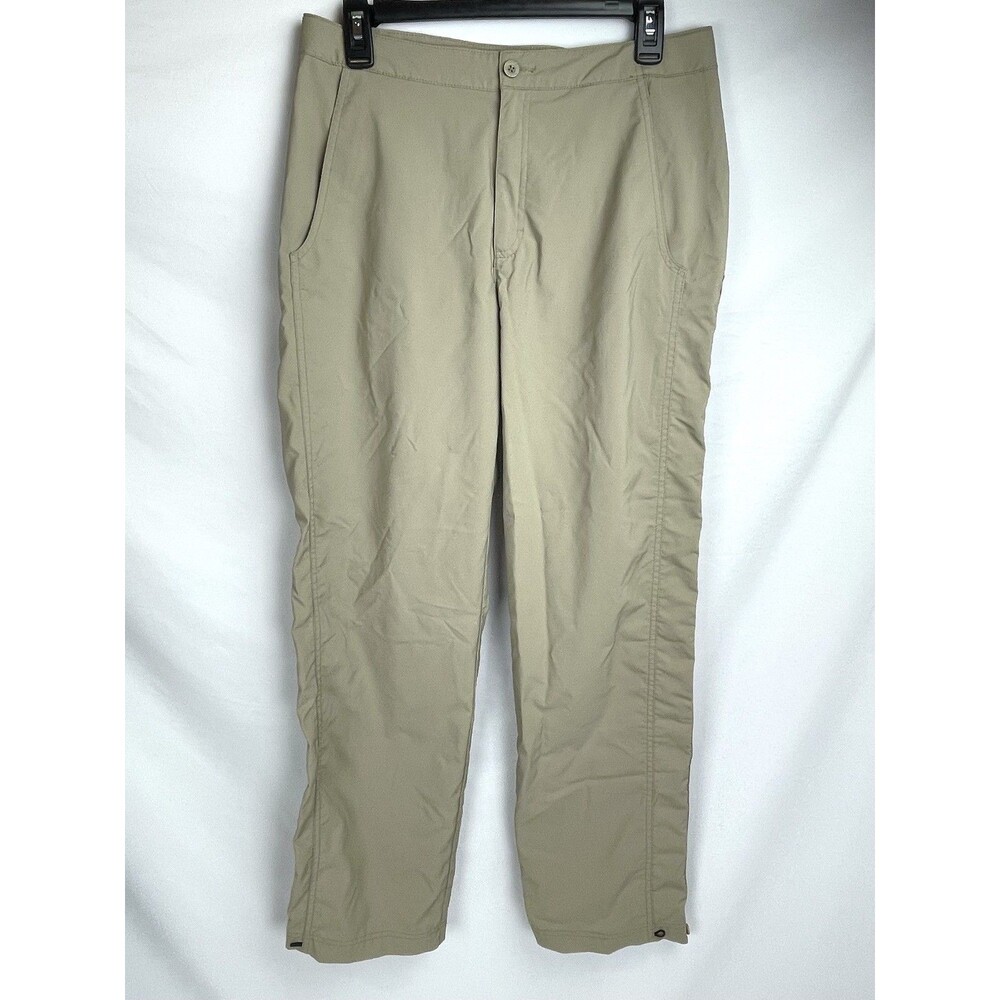 Royal Robbins Pants Women Size 10 Tan Nylon Outdoor Button Hem Waist